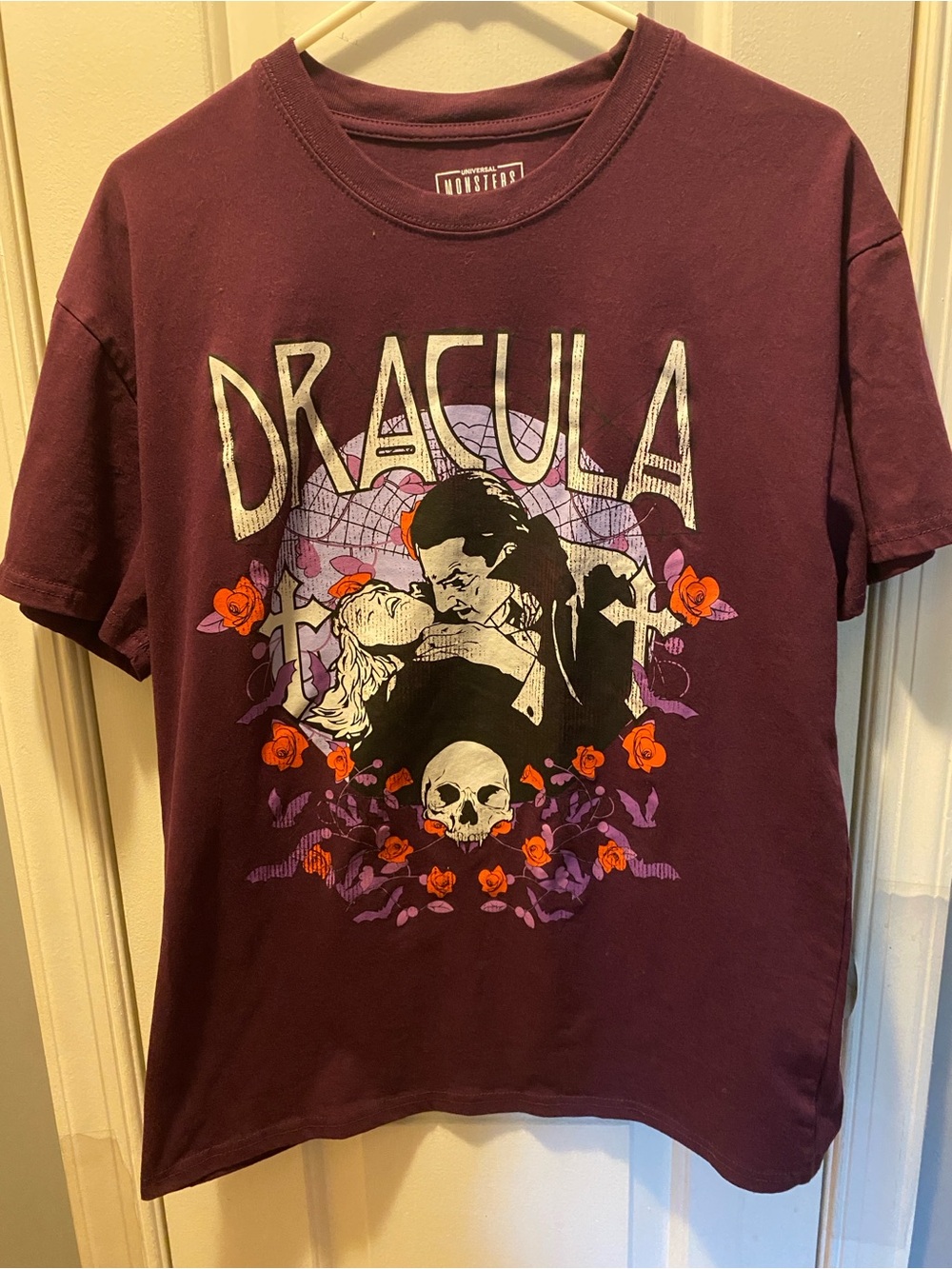 Dracula Graphic Tee - Men's Purple/Burgundy Shirt - size L